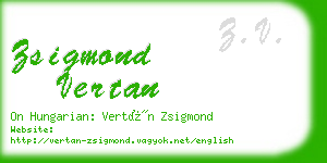zsigmond vertan business card